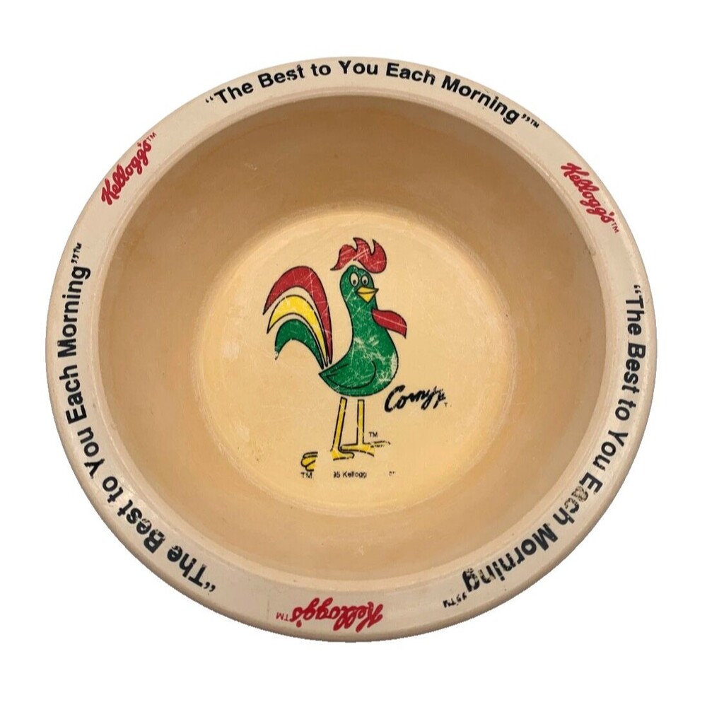 Vintage Kelloggs Corn Flakes Cereal Bowl Corny the Rooster 1995